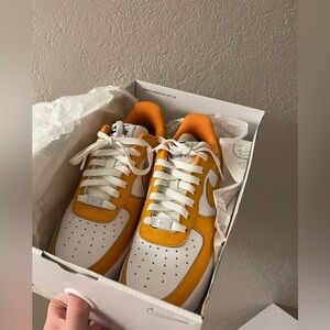 Custom Orange & White “SD” Nike Air Force 1 - Size 8